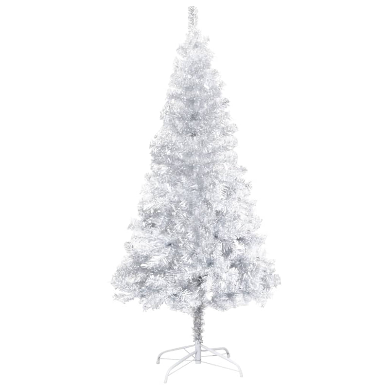 Artificial Pre-lit Christmas Tree with Stand Silver 120 cm PET