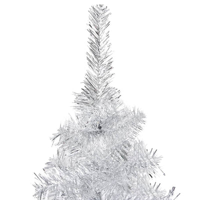 Artificial Pre-lit Christmas Tree with Stand Silver 120 cm PET