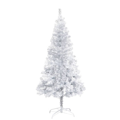 Artificial Pre-lit Christmas Tree with Stand Silver 150 cm PET