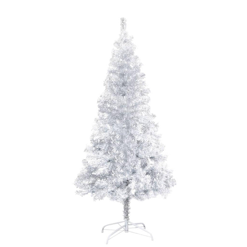 Artificial Pre-lit Christmas Tree with Stand Silver 150 cm PET