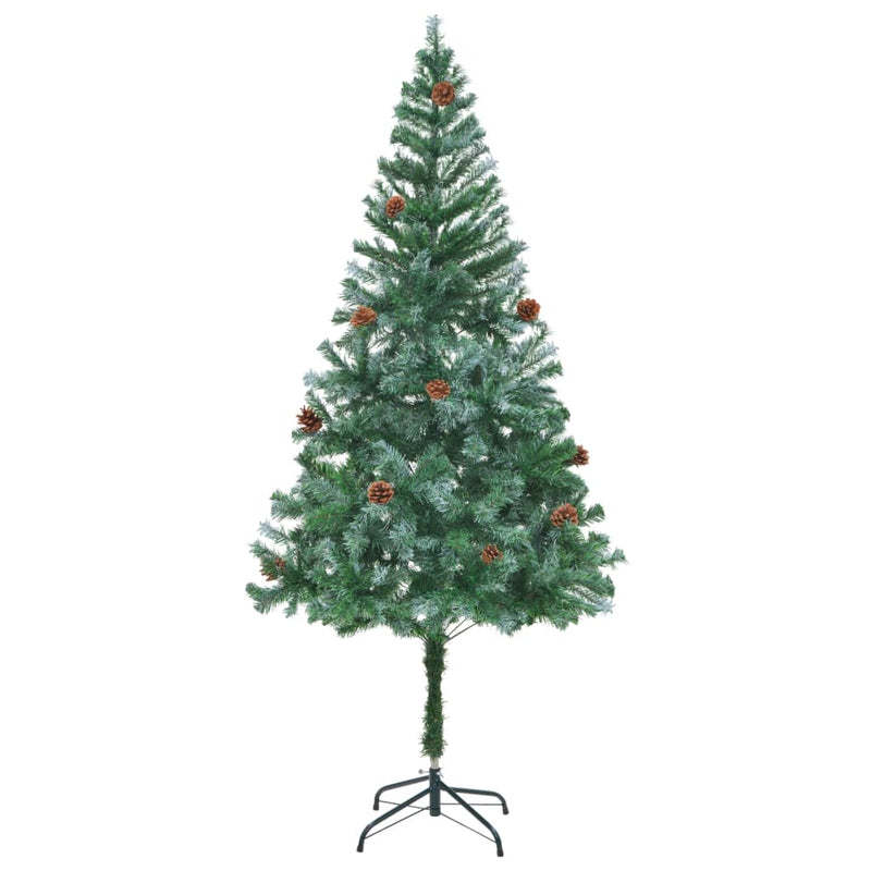 Artificial Pre-lit Christmas Tree with Pine Cones 180 cm