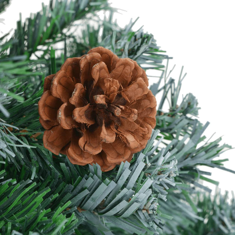 Artificial Pre-lit Christmas Tree with Pine Cones 180 cm