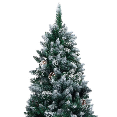 Artificial Christmas Tree LEDs&Pine Cones&White Snow 180 cm