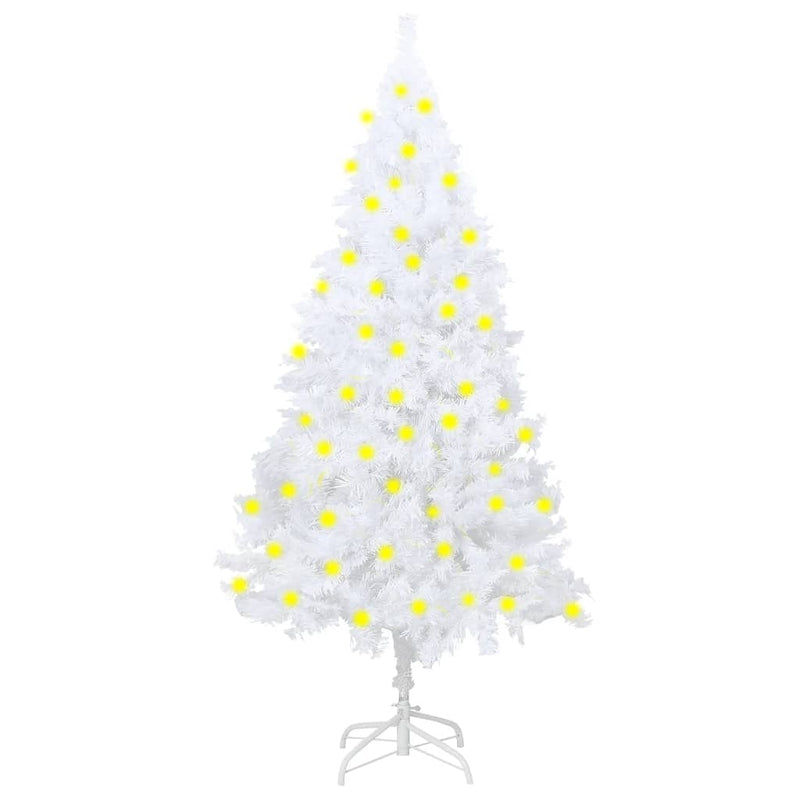 Artificial Pre-lit Christmas Tree with Thick Branches White 150 cm