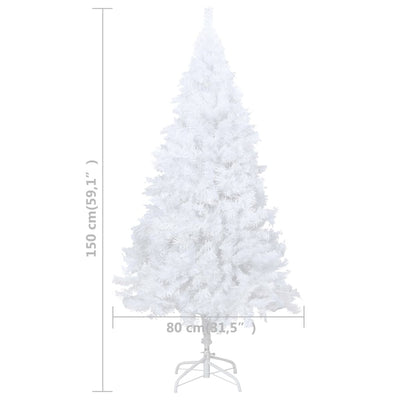 Artificial Pre-lit Christmas Tree with Thick Branches White 150 cm