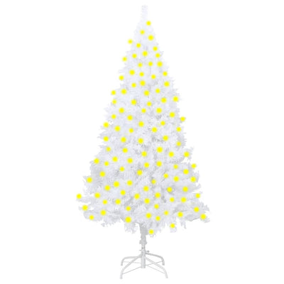 Artificial Pre-lit Christmas Tree with Thick Branches White 210 cm