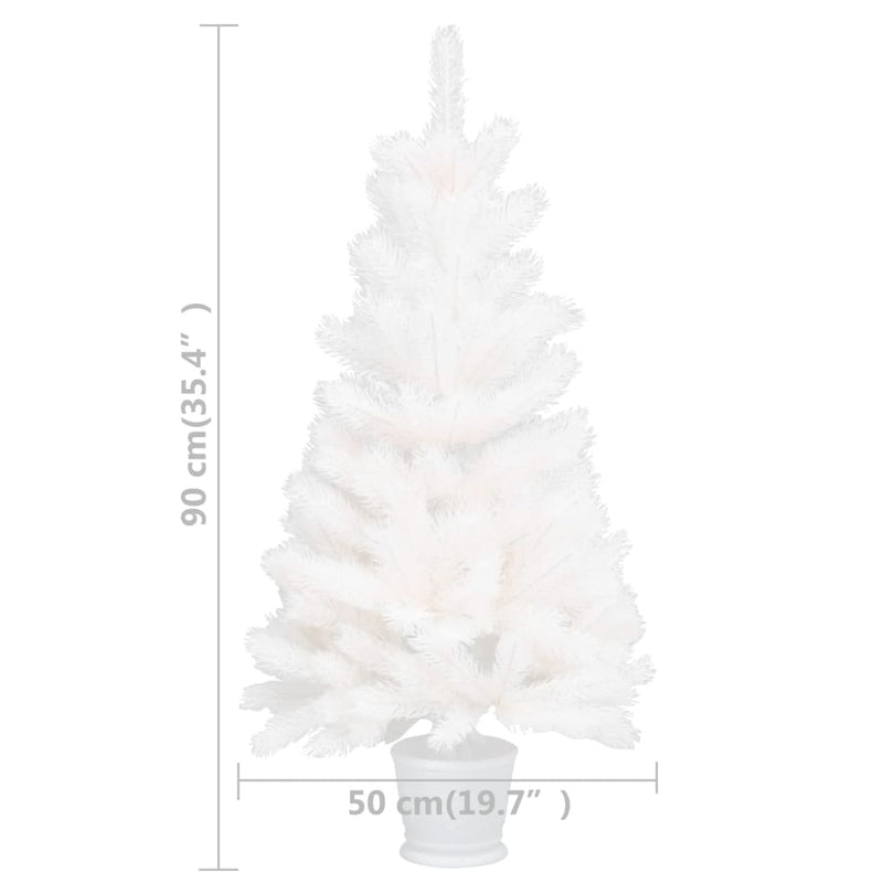 Artificial Pre-lit Christmas Tree White 90 cm