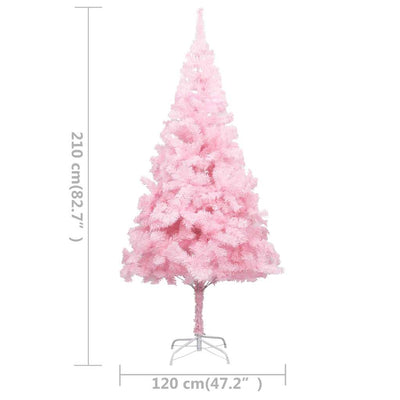 Artificial Pre-lit Christmas Tree with Ball Set Pink 210 cm PVC