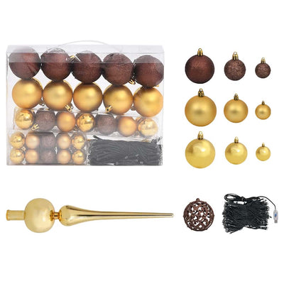 Artificial Pre-lit Christmas Tree with Ball Set Black 210 cm PVC