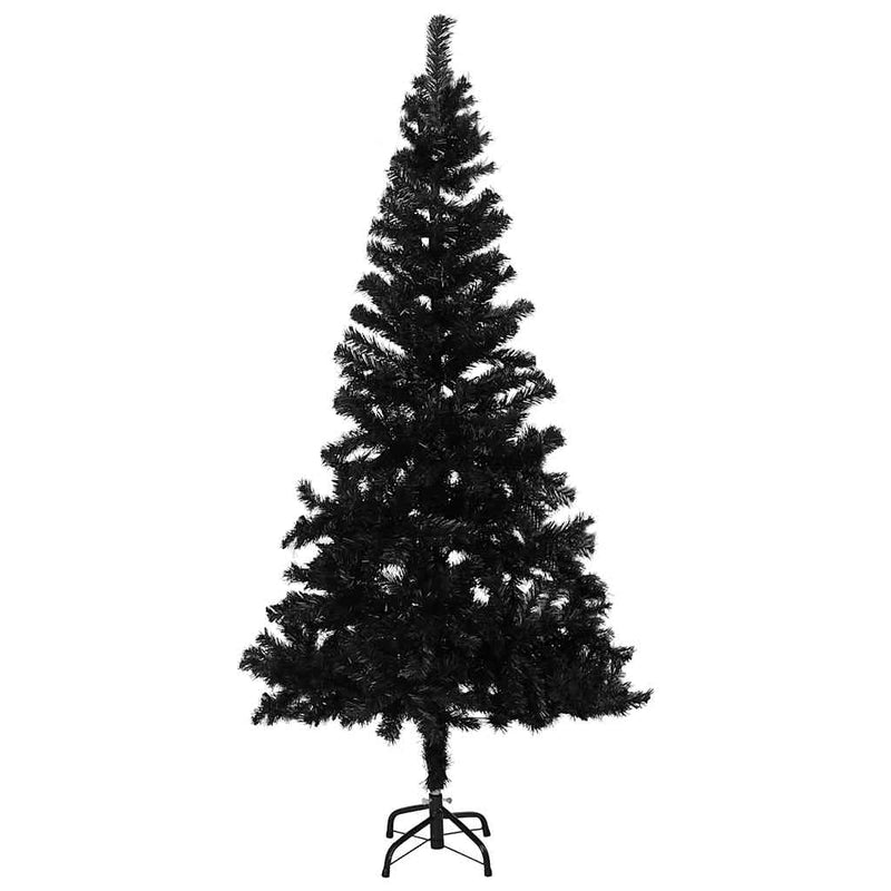 Artificial Pre-lit Christmas Tree with Ball Set Black 240 cm PVC