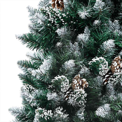 Artificial Pre-lit Christmas Tree with Ball Set&Pinecones 240 cm