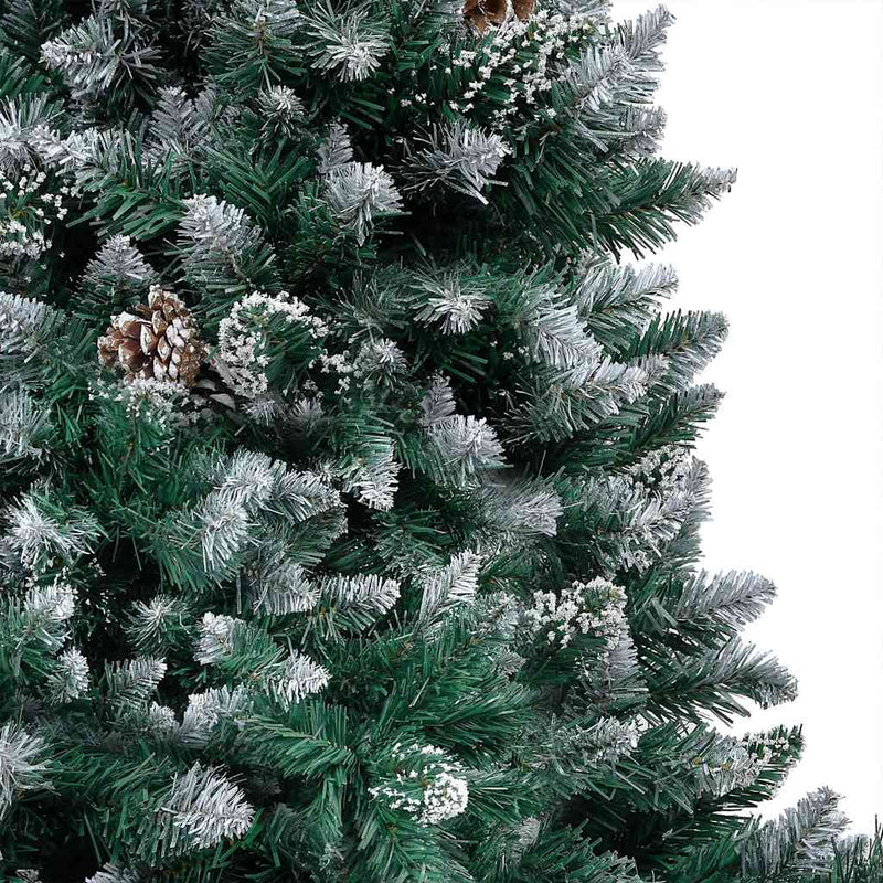 Artificial Pre-lit Christmas Tree with Ball Set&Pinecones 240 cm