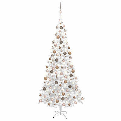 Artificial Pre-lit Christmas Tree with Ball Set L 240 cm White