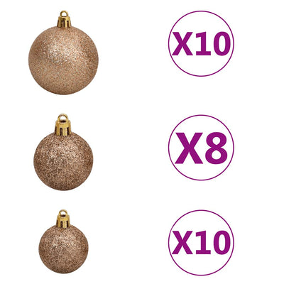 Artificial Pre-lit Christmas Tree with Ball Set L 240 cm White