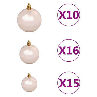 Artificial Pre-lit Christmas Tree with Ball Set L 240 cm White