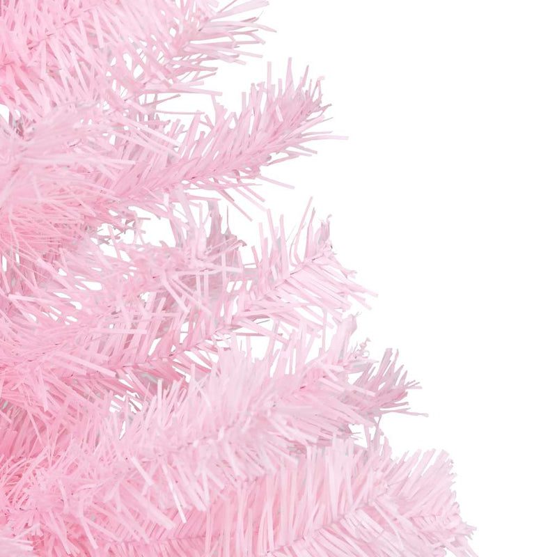 Artificial Pre-lit Christmas Tree with Ball Set Pink 210 cm PVC