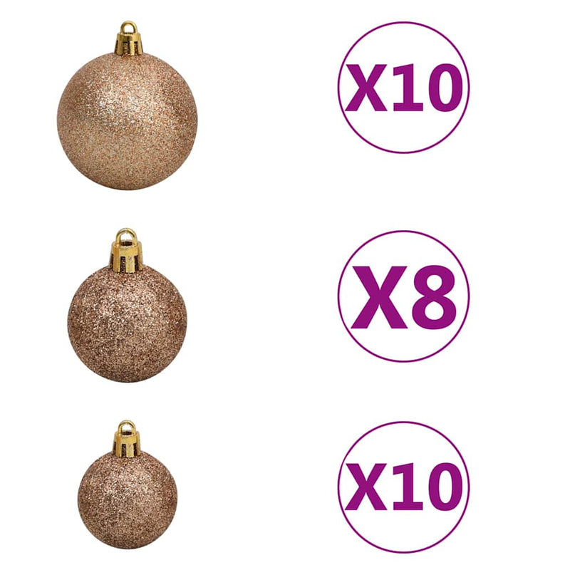 Artificial Pre-lit Christmas Tree with Ball Set Pink 210 cm PVC