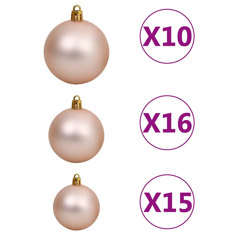 Artificial Pre-lit Christmas Tree with Ball Set Gold 210 cm PET