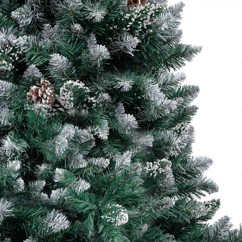 Artificial Pre-lit Christmas Tree with Ball Set&Pine Cones 210 cm