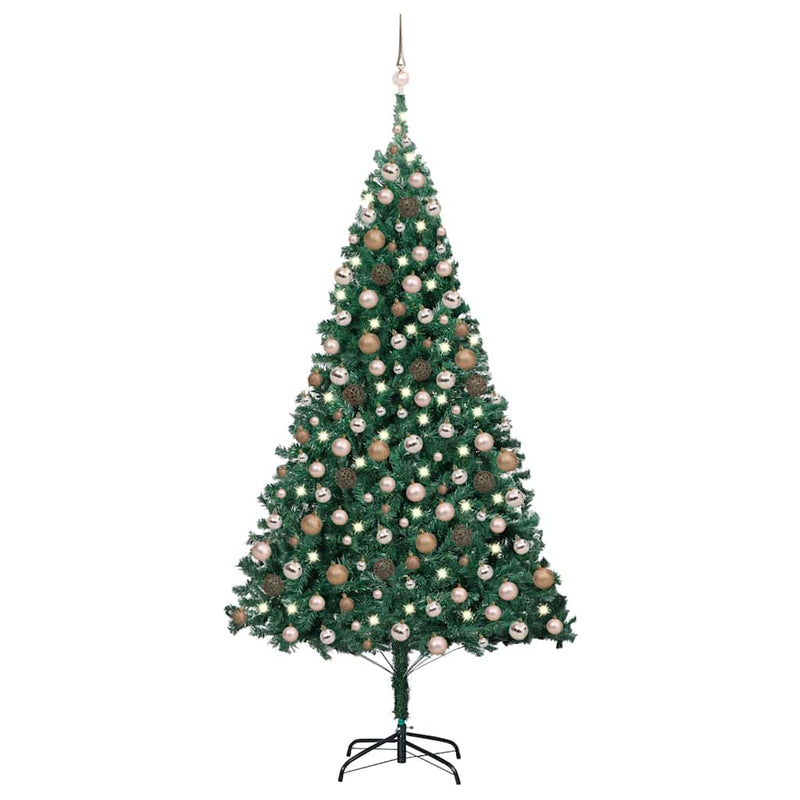 Artificial Pre-lit Christmas Tree with Ball Set Green 240 cm