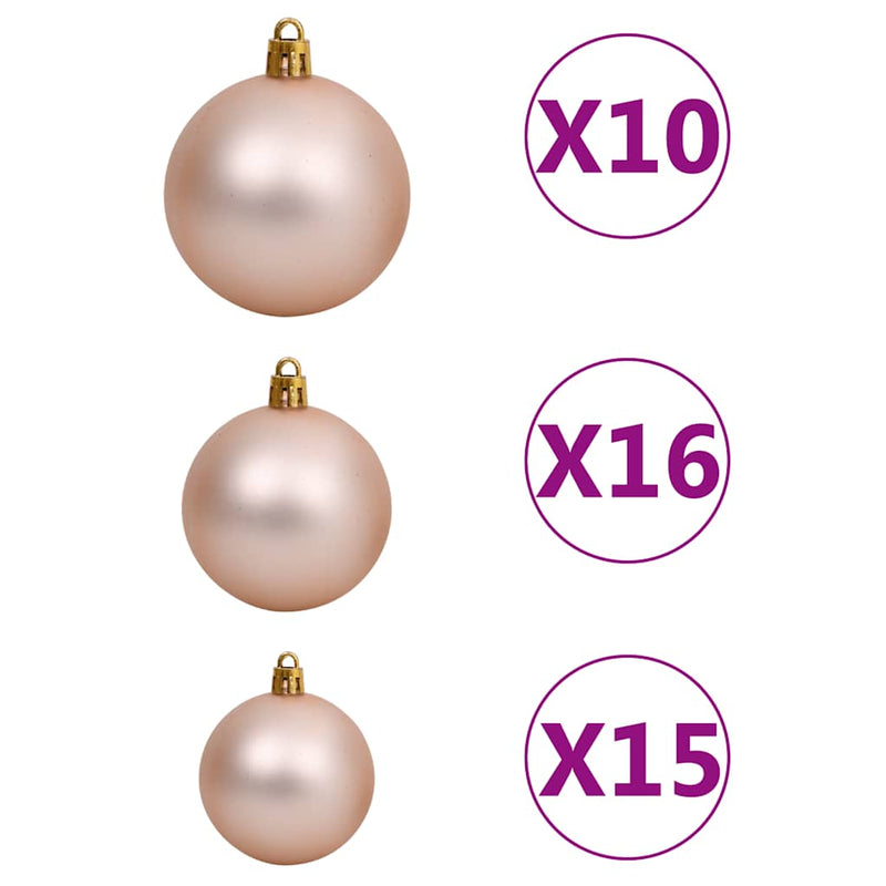 Artificial Pre-lit Christmas Tree with Ball Set White 210 cm