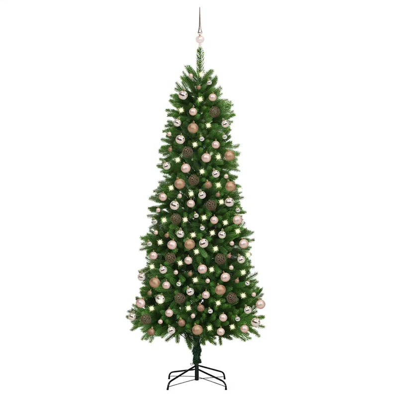 Artificial Pre-lit Christmas Tree with Ball Set 240 cm Green