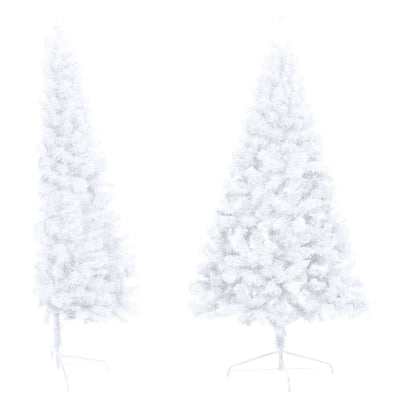 Artificial Half Pre-lit Christmas Tree with Ball Set White 120 cm