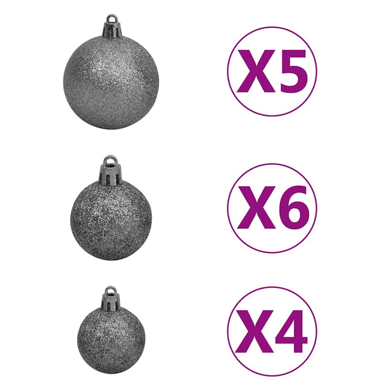 Artificial Half Pre-lit Christmas Tree with Ball Set White 120 cm