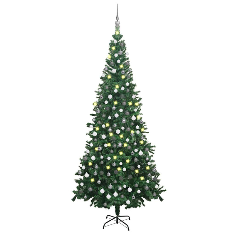 Artificial Pre-lit Christmas Tree with Ball Set L 240 cm Green