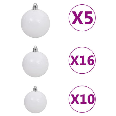 Artificial Pre-lit Christmas Tree with Ball Set L 240 cm White