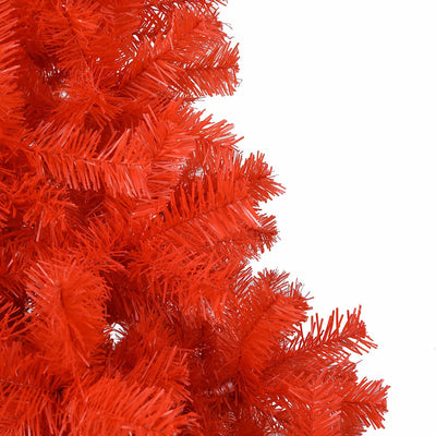 Artificial Pre-lit Christmas Tree with Ball Set Red 180 cm PVC