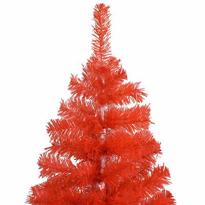 Artificial Pre-lit Christmas Tree with Ball Set Red 180 cm PVC