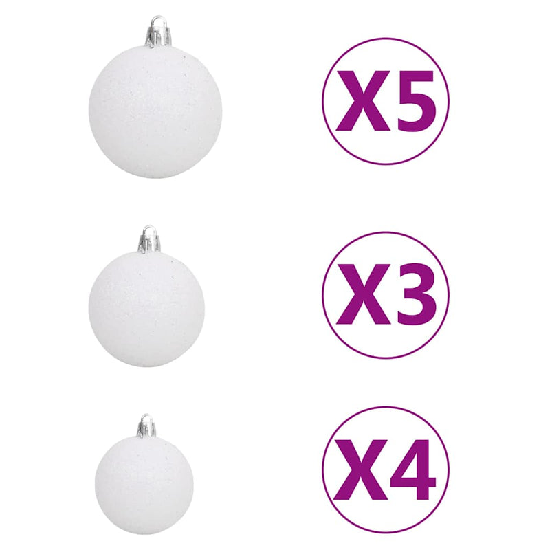 Artificial Pre-lit Christmas Tree with Ball Set Silver 120 cm PET