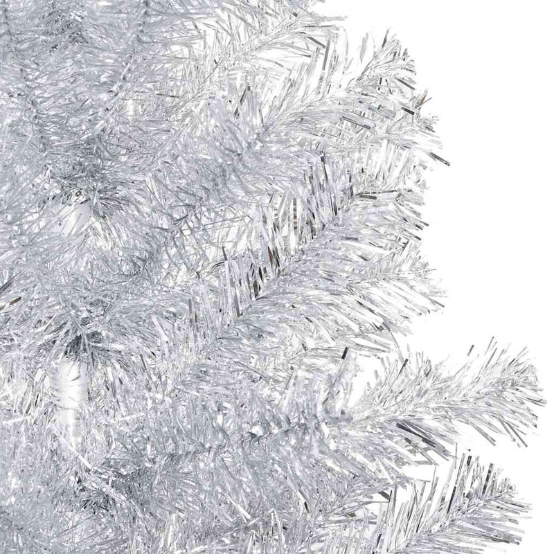 Artificial Pre-lit Christmas Tree with Ball Set Silver 120 cm PET