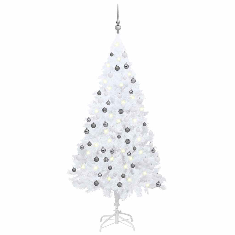 Artificial Pre-lit Christmas Tree with Ball Set White 120 cm PVC