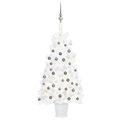 Artificial Pre-lit Christmas Tree with Ball Set White 90 cm