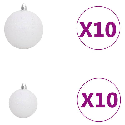 Artificial Pre-lit Christmas Tree with Ball Set White 210 cm