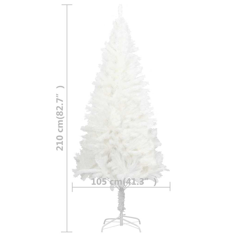 Artificial Pre-lit Christmas Tree with Ball Set White 210 cm