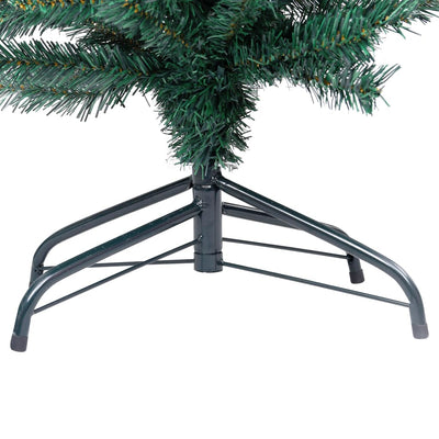 Slim Artificial Pre-lit Christmas Tree with Stand Green 180 cm PVC