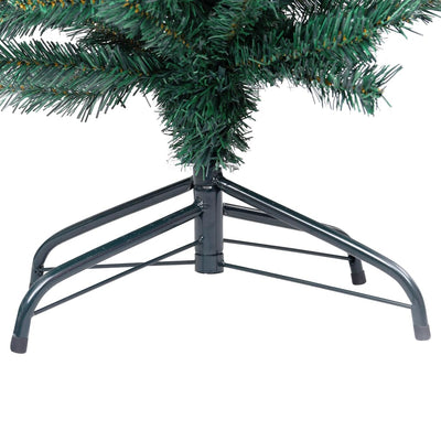 Slim Artificial Pre-lit Christmas Tree with Stand Green 240 cm PVC