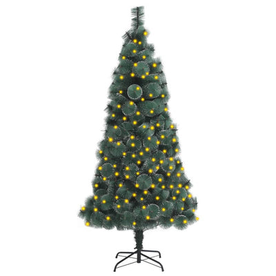 Artificial Pre-lit Christmas Tree Green 150 cm PVC&PE
