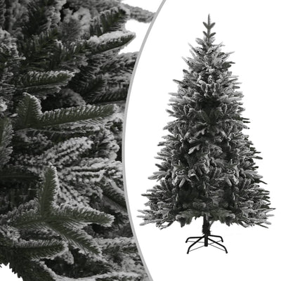 Artificial Pre-lit Christmas Tree with Flocked Snow 120 cm PVC&PE