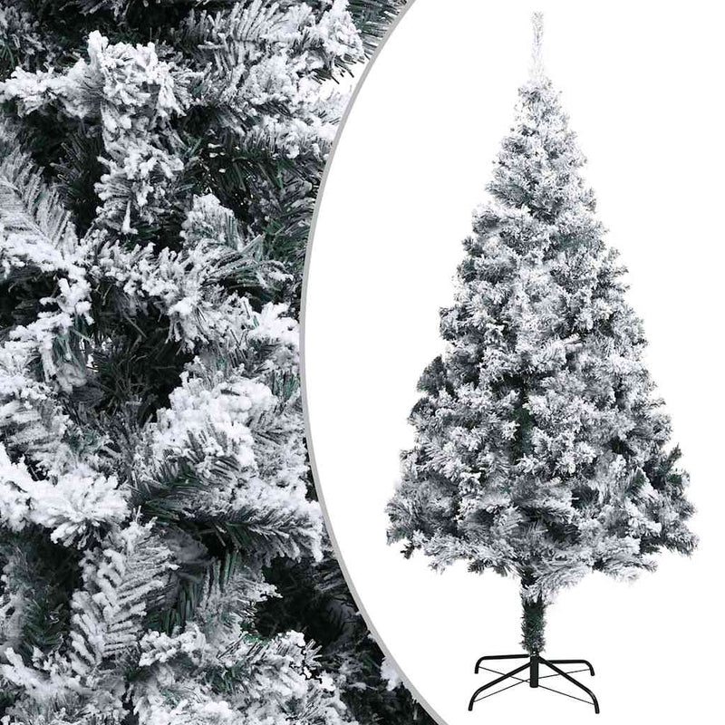 Artificial Christmas Tree LEDs&Ball Set&Flocked Snow Green 300 cm