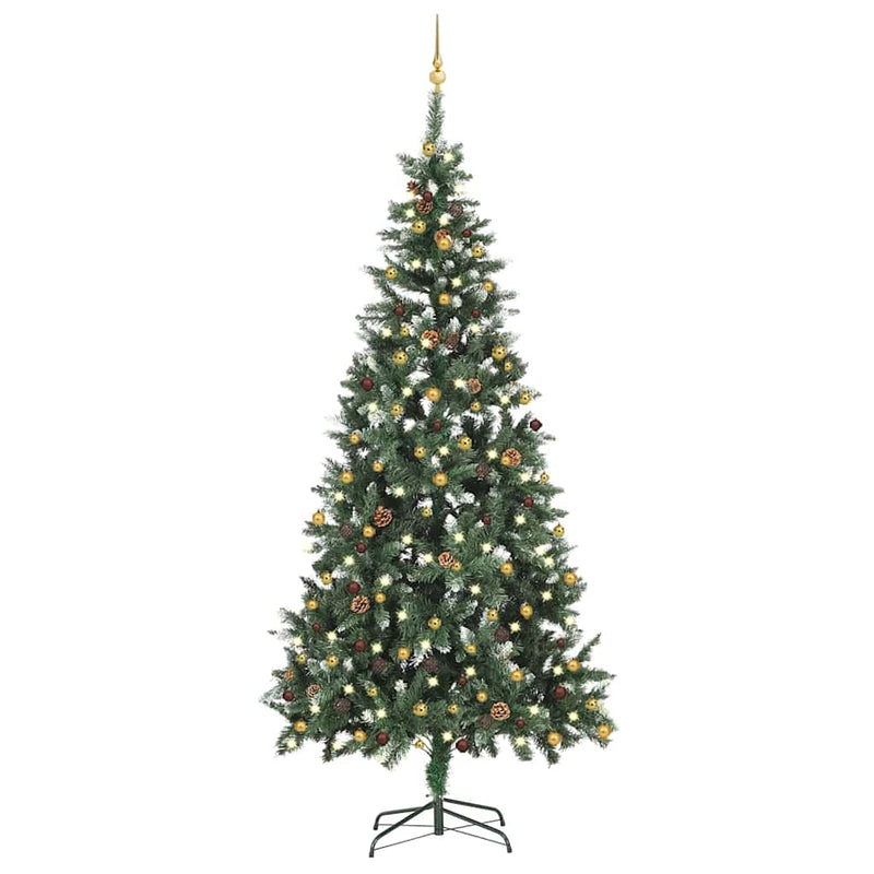 Artificial Pre-lit Christmas Tree with Ball Set 210 cm