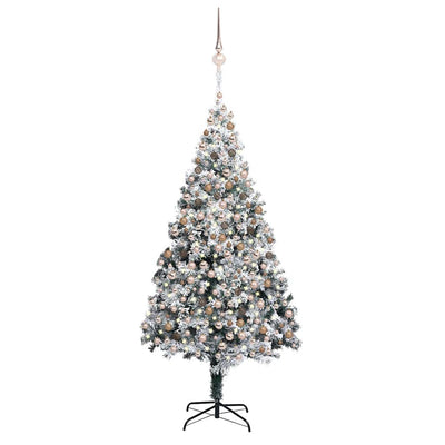 Artificial Christmas Tree LEDs&Ball Set&Flocked Snow Green 400cm