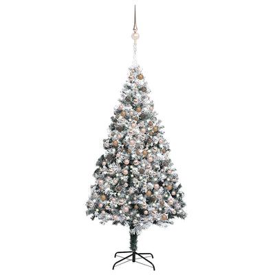 Artificial Pre-lit Christmas Tree with Ball Set Green 240 cm PVC