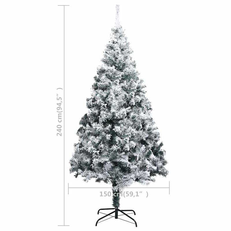 Artificial Pre-lit Christmas Tree with Ball Set Green 240 cm PVC