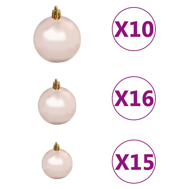 Artificial Christmas Tree LED&Ball Set&Flocked Snow 210 cm PVC&PE