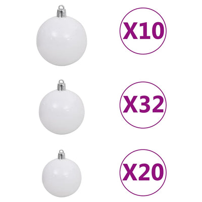 Artificial Pre-lit Christmas Tree with Ball Set LEDs 400 cm White