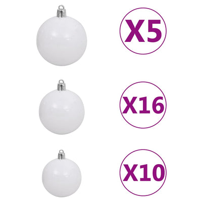 Artificial Christmas Tree LEDs&Ball Set&Flocked Snow Green 300 cm